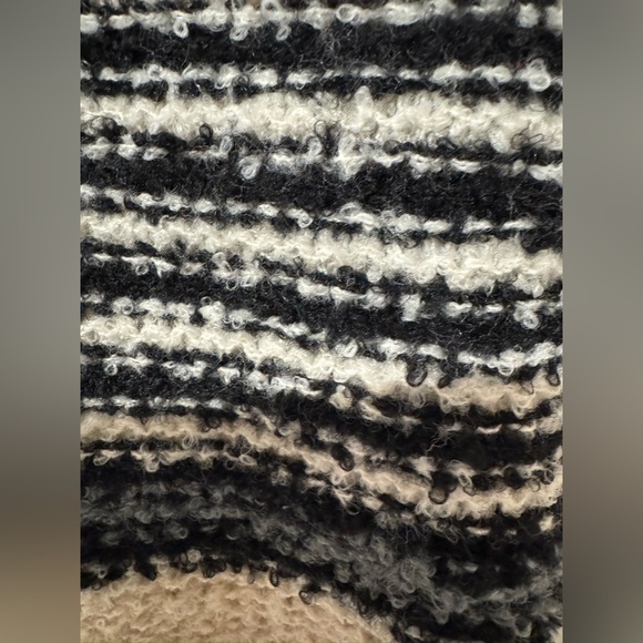 Saltwater Luxe Lizzy Striped Black & Tan Cozy Crewneck Sweater - Picture 12 of 15